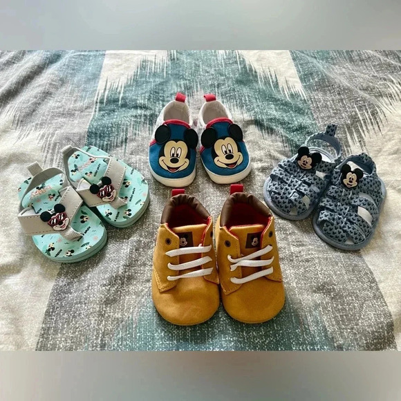 Disney Other - Disney Baby Bundle of 4 pairs of baby shoes (Size 6-9Months)